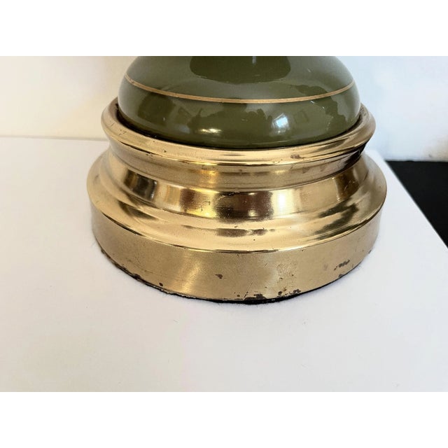 1960s Green Glass Column Lamps, Pair For Sale - Image 17 of 18