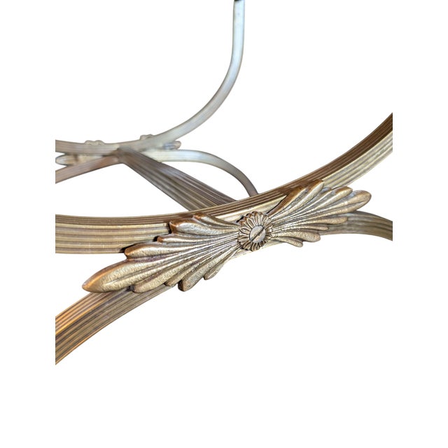 Animal Skin 1960s Maison Jansen-Style Brass and Leather Stool With Ram's Head Decoration For Sale - Image 7 of 12