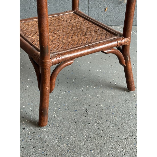 1980s 1980s Bamboo and Cane British Colonial Style End Table For Sale - Image 5 of 9