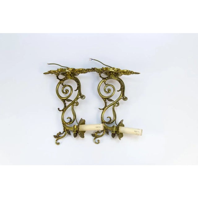 French Neoclassical Style Bronze Wall Lights, Set of 2 For Sale - Image 10 of 18