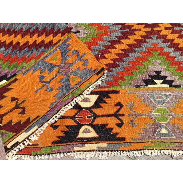 Vintage Diamond Design Kilim Rug - 66" X 90.5" For Sale - Image 9 of 10