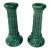 Majolica Ceramic Split Reed Faux Bamboo Candlesticks Pair For Sale