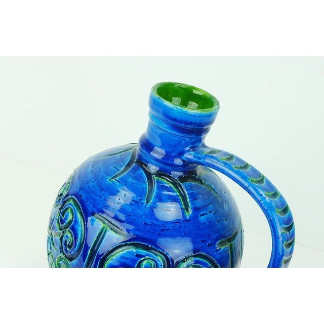Blue Large Mid-Century Italian Ars Vase Jug in Blue Glaze Rimini , 1950s For Sale - Image 8 of 10