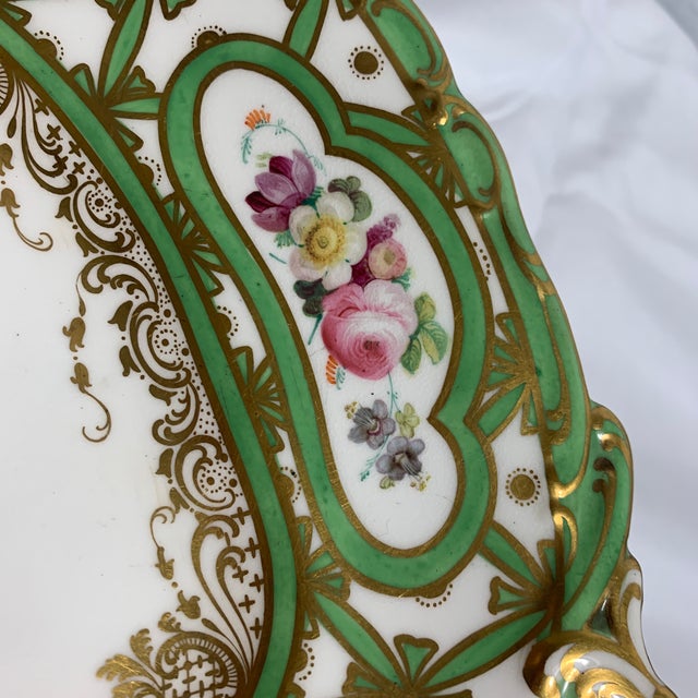 Early 19th Century Antique Davenport Longport Apple Green Porcelain Footed Low Compote / Bowl For Sale - Image 5 of 6