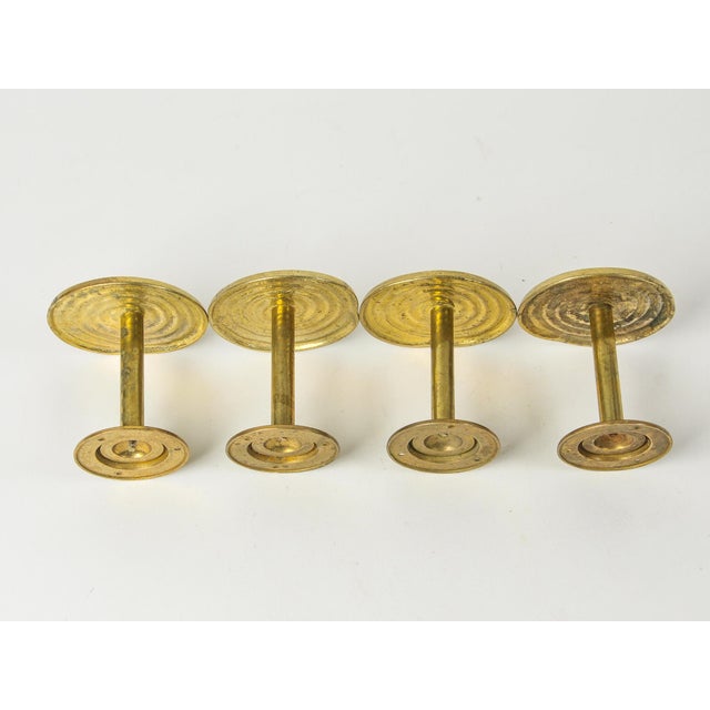 Vintage Brass Swirl Curtain Tie Backs Wall Hooks Set of Four For Sale In Rochester - Image 6 of 8