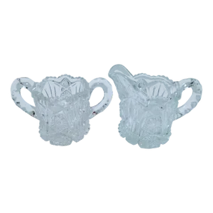 Vintage Pressed Glass Imperial Glass Sugar & Creamer Set- 2 Pieces