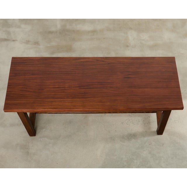 Country French Farmhouse Mahogany Trestle Dining Table For Sale - Image 4 of 12