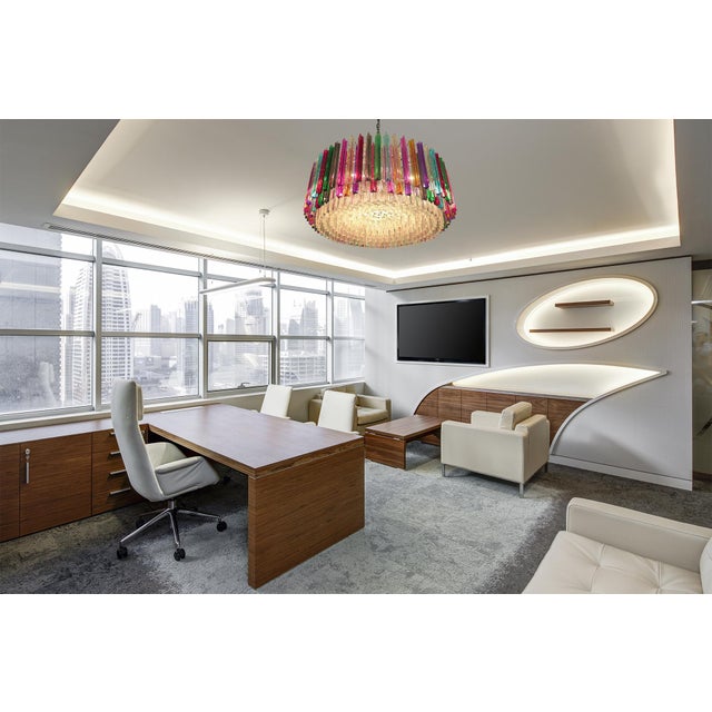 1990s Italian Triedri Murano Glass Chandelier, 1995 For Sale - Image 5 of 18