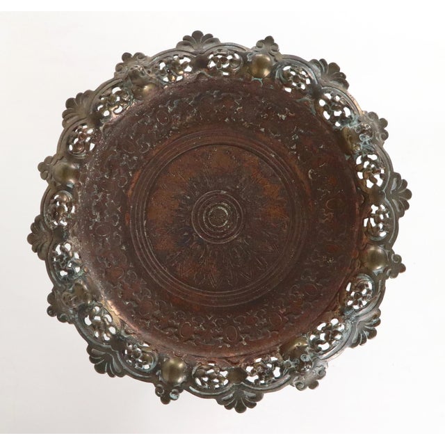 Victorian Signed Antique Victorian Bradley & Hubbard Brass Plant Stand For Sale - Image 3 of 8