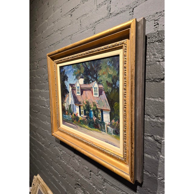 Textile Emile Gruppé -Cottage in Rockport New England- Oil Painting For Sale - Image 7 of 8