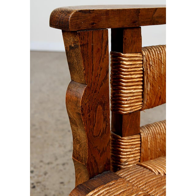 Sienna Bespoke Hand-Rushed Oak Lounge Chairs - a Pair For Sale - Image 8 of 11