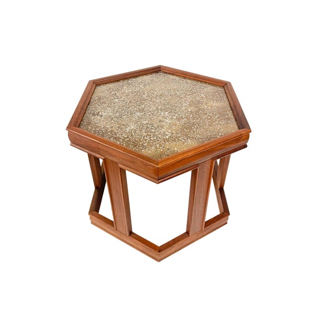 A "Domino" table designed by the American designer John Keal. Produced by Brown-Saltman, this table is made with a walnut...
