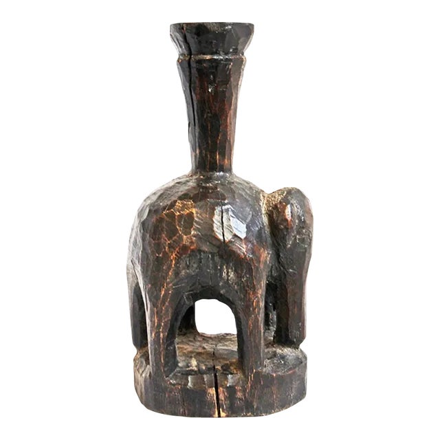 Mid 20th Century Antique Nepal Wood Elephant For Sale