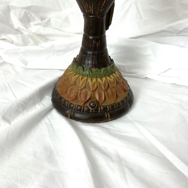 Contemporary Hand Painted Parrot Lamps With Grass Shades For Sale - Image 10 of 13
