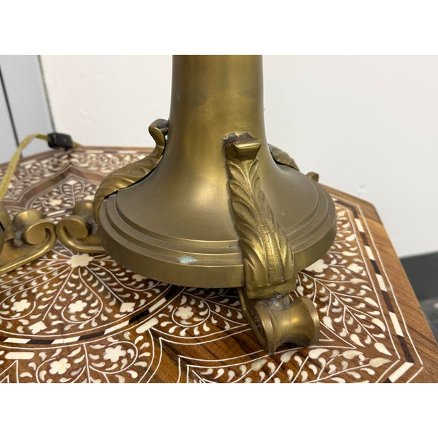 Hollywood Regency Vintage Brass Table Lamps, Pair For Sale - Image 10 of 11