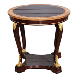 Late 20th Century Kindel Winterthur Mahogany & Satinwood Banded Empire Style Console Table