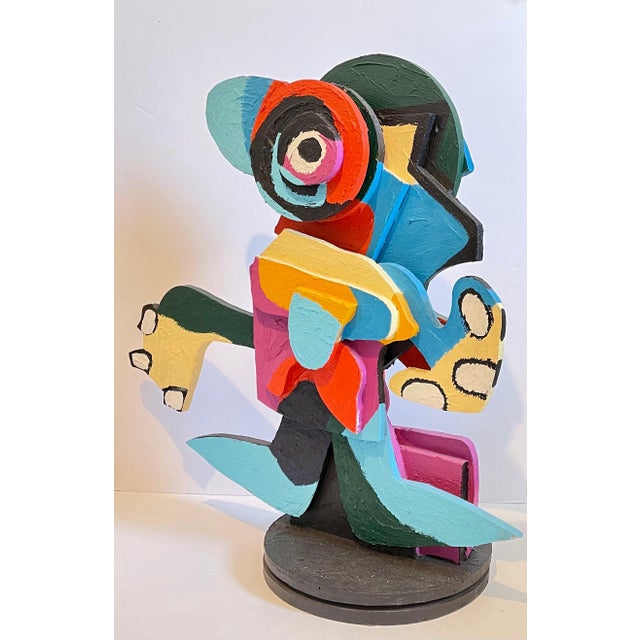 Wood Karel Appel, Karel Appel Colorful Expressionist Hand Painted Wood Cobra Sculpture Pop Art, 1977 For Sale - Image 7 of 8
