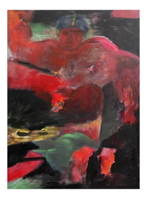 1970 Raymonde Desabres (French, 1925-2020) - Abstract Figurative “The Champ” by Raymonde Desabres (French, 1925-2020) Signed/Framed