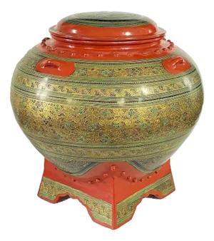 Vintage Museum Burmese Temple Offering Box /Vessel