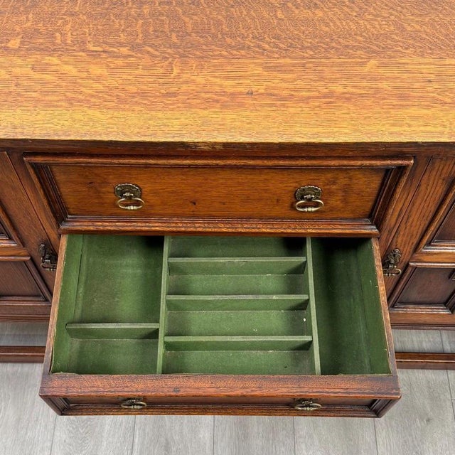 Early 20th Century Antique English Jacobean Oak Sideboard For Sale - Image 13 of 14