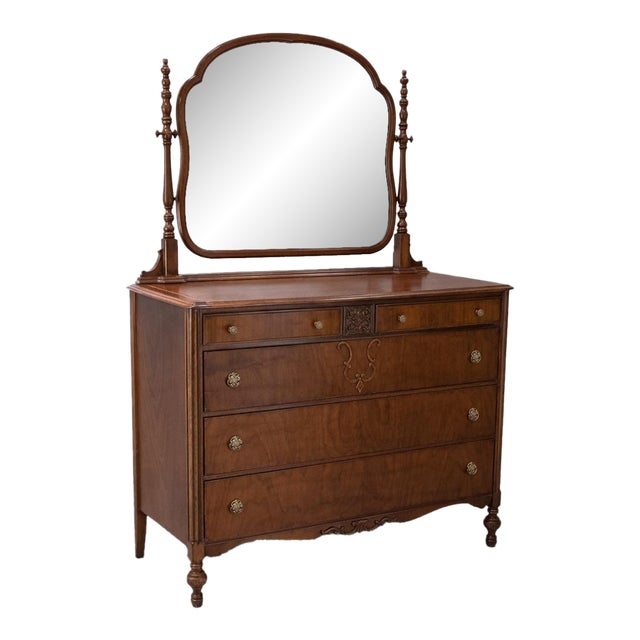 Early 20th Century Mahogany Dresser With Mirror 2 For Sale