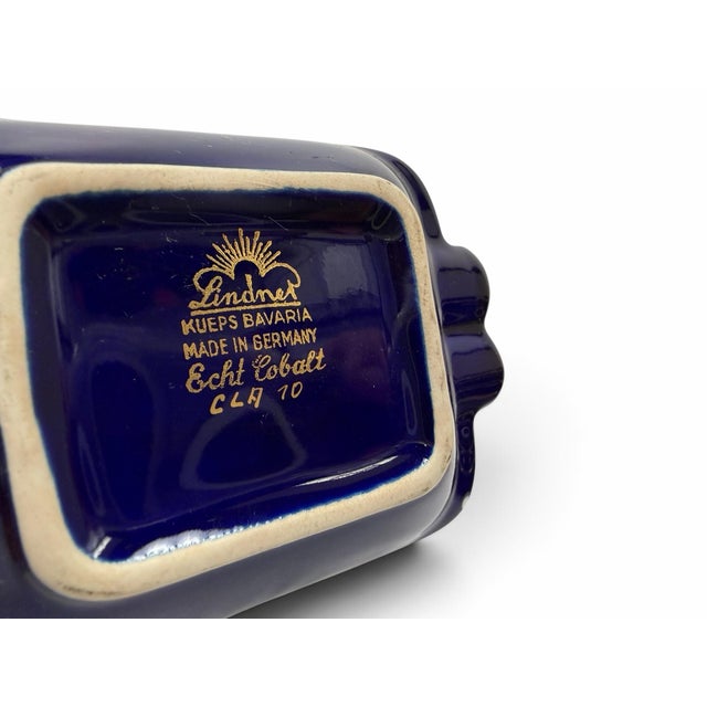 Blue Vintage Lindner Kueps Bavaria Cobalt Blue & 22k Gold Butterfly Porcelain Vanity Set - 4 Pieces For Sale - Image 8 of 8