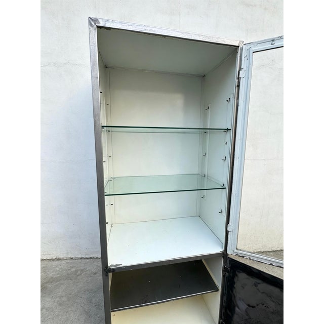 Metal Vintage German Steel Medical Cabinet, 1960s For Sale - Image 7 of 11