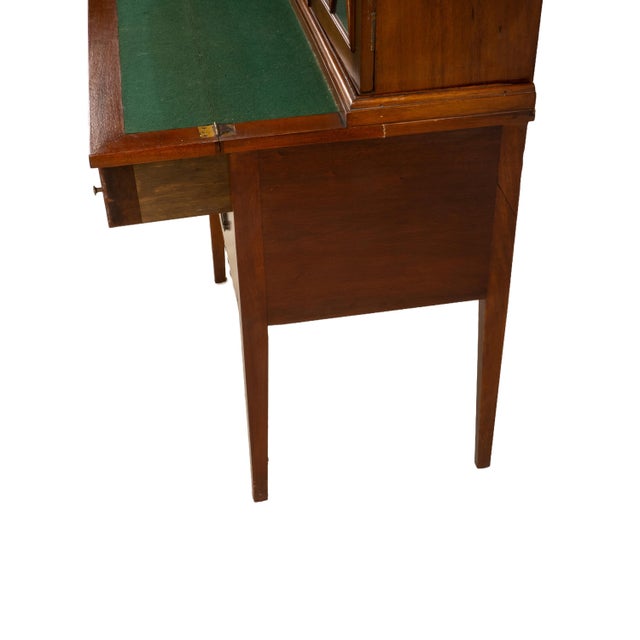 Wood Late 19th Century Flame Mahogany Secretary Desk Bookcase, Antique Drop Front Desk For Sale - Image 7 of 18
