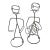Pair of Mid Century Metal Wire Stick Figure Wine Bottle and Goblet Holders For Sale