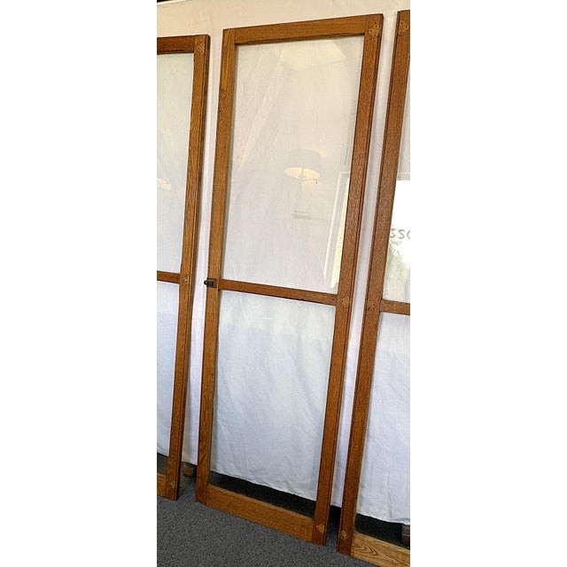 American Vintage Architectural Salvage Oak and Glass Doors- Set of 3 For Sale - Image 3 of 18