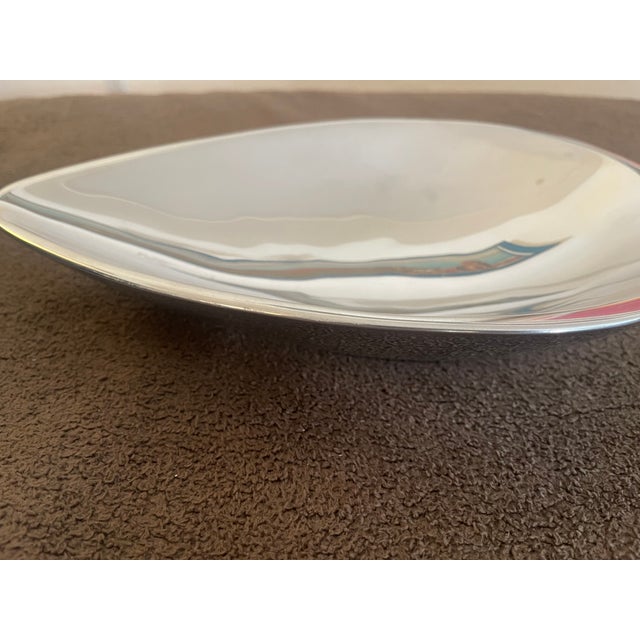 Uniqe Alloy Bowl by Nambe in tear drop shape. Artist marking.