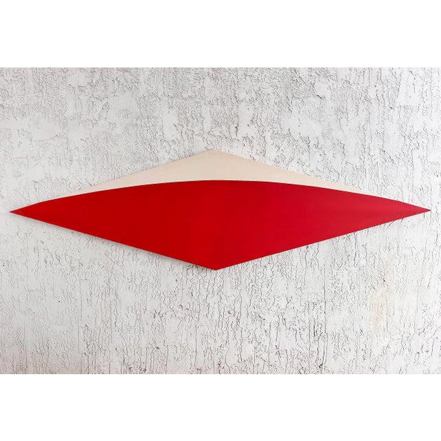 Monumental Graphic Hard Edge Elongated Diamond Painting, Vintage Abstract For Sale In Miami - Image 6 of 7