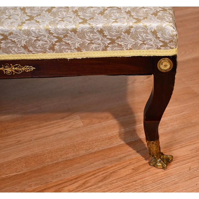 Late 19th Century 1890s Antique French Empire Mahogany Spring-Seat Daybed / Chaise Lounge For Sale - Image 5 of 18