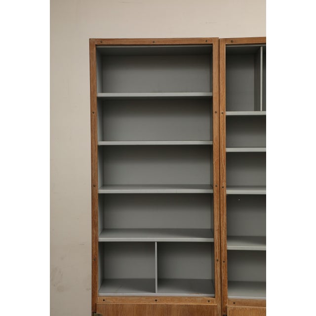 Brown 2-Piece Scandinavian Oak Bookcase System by Børge Mogensen, Denmark 1970s For Sale - Image 8 of 17