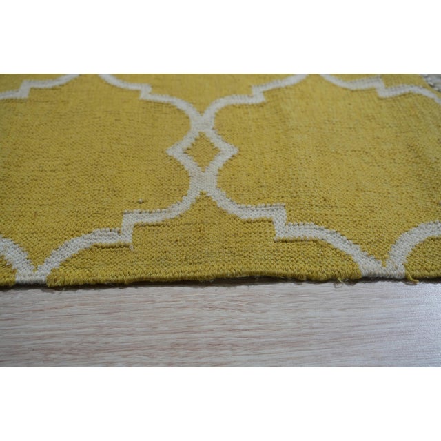 2020s 8x10 Xena Timeless Yellow Geometric Trellis Modern Hand Knotted Wool Carpet Rug For Sale - Image 5 of 7
