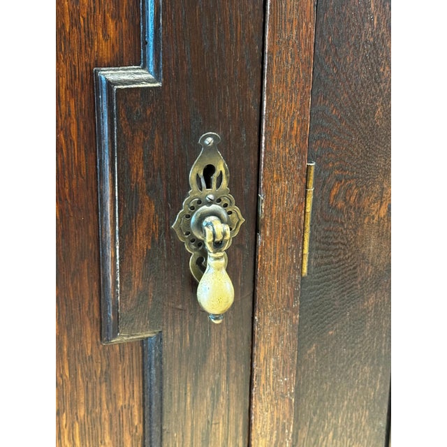Brown Antique English Oak Wardrobe For Sale - Image 8 of 10