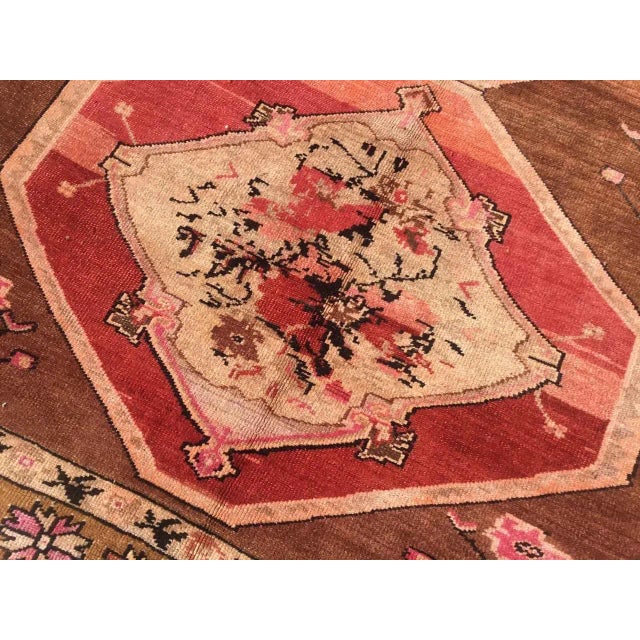 Textile Vintage Hand Knotted Turkish Area Rug - 84" X 142" For Sale - Image 7 of 11