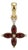 Dainty Garnet Cross Pendant | Garnet Flower Necklace | Vintage Style Gemstone Pendant For Sale