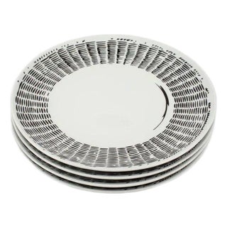 Line Drawing Porcelain Dinner Plates, Set of 4 For Sale