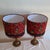 German Table Lamps with Ornate Brass Base and Red Patterned Fabric Shade from Lamplove, 1890s, Set of 2 For Sale - Image 5 of 9