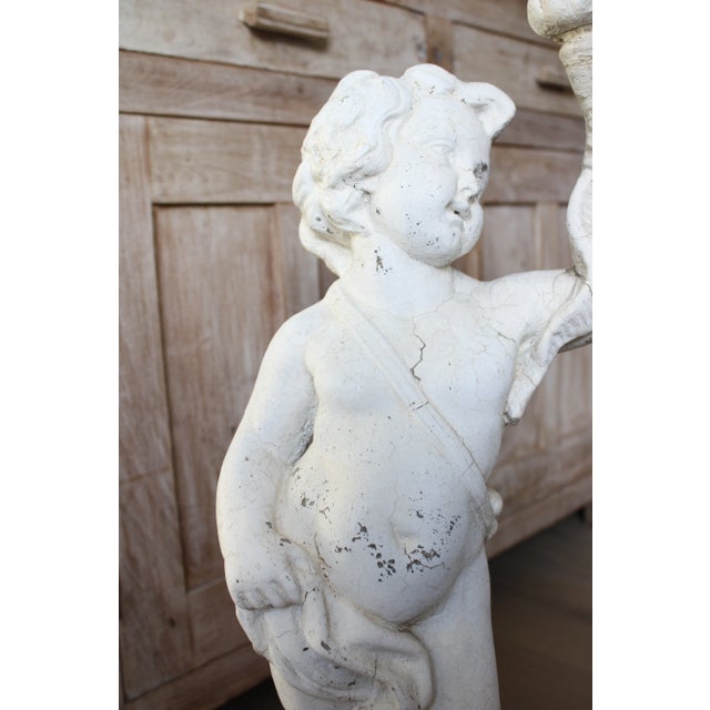 Figurative European Antique Figural Putti Garden Statue For Sale - Image 3 of 8