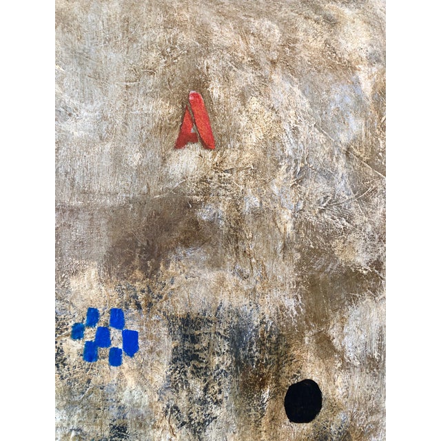 Sculpture Materials Unknown, French Pop Art Modernist Textured Painting Abstract With Stencilled Letters, c.1980 For Sale - Image 7 of 8