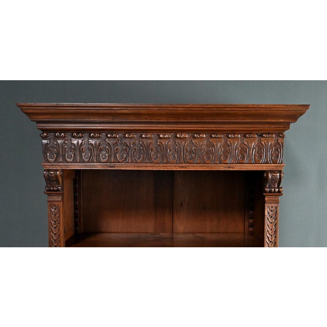 Wood Small Early 20th Century Walnut Bookcase For Sale - Image 7 of 18