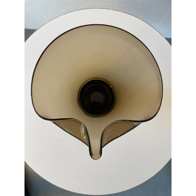 Gray 1960s Modern Smoked Glass Pitcher For Sale - Image 8 of 9