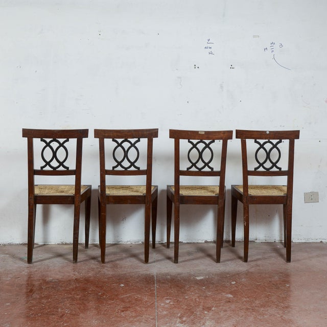 18th Century Style Chairs with Raffia Seats, Set of 4 For Sale - Image 5 of 9