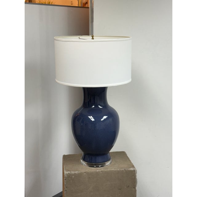 Modern Barbara Cosgrove Cobalt Lapis Table Lamp For Sale - Image 3 of 12