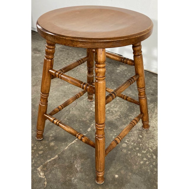 Early 20th C Turned Wood Stool For Sale - Image 4 of 8