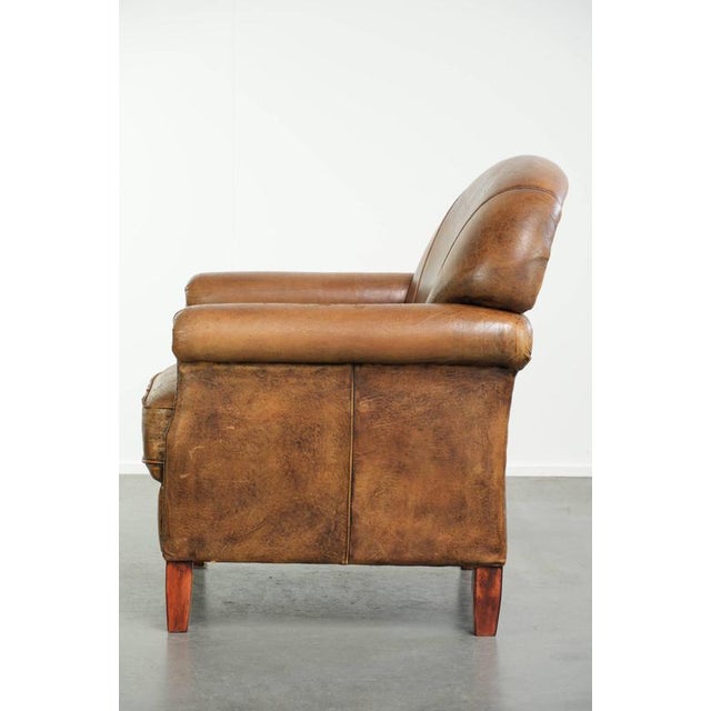 2000 - 2009 Vintage Sheepskin Armchair with Decorative Nails For Sale - Image 5 of 13