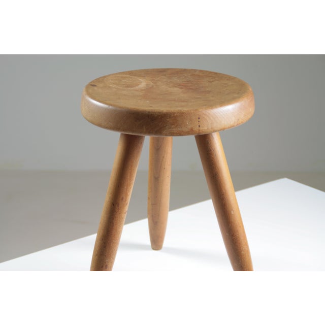 High Ash Stool Berger Model attributed to Charlotte Perriand, France, 1950s For Sale - Image 9 of 18