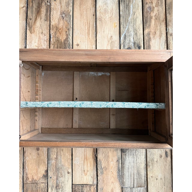 Small Wall-Mounted Walnut Display Case, 1940s For Sale - Image 3 of 13